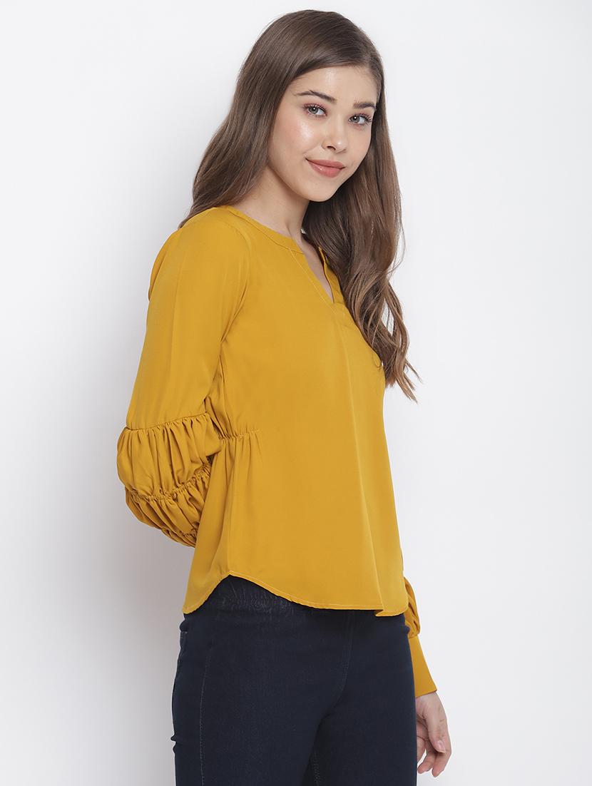 notch neck solid top - 17470804 - Zoom Image - 2