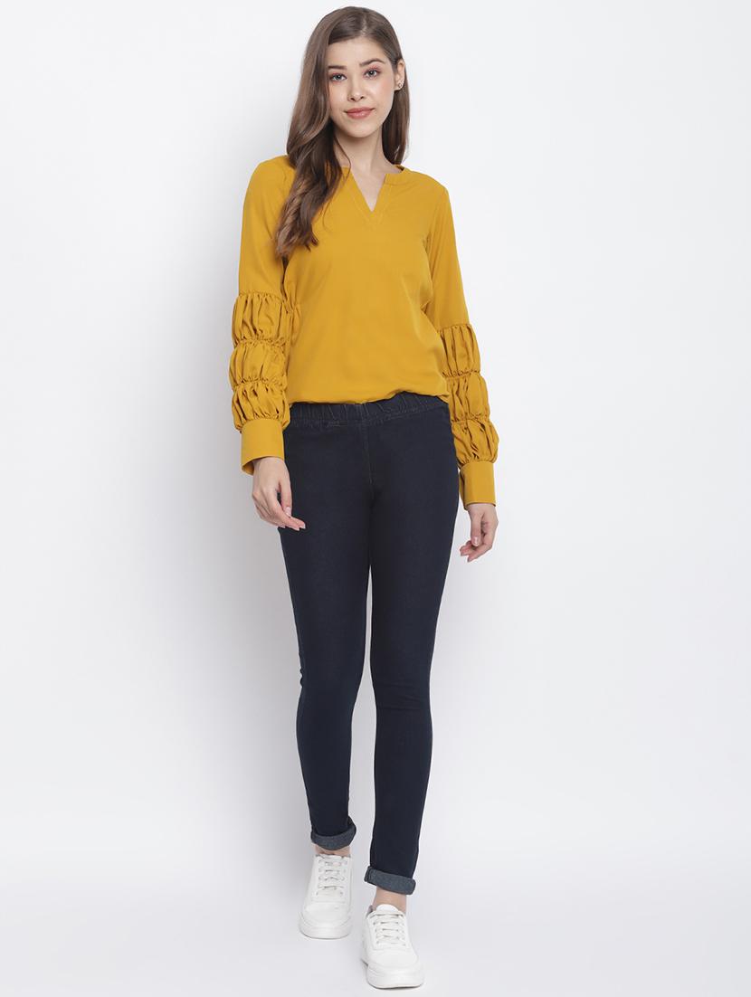 notch neck solid top - 17470804 - Zoom Image - 4
