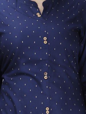 blue rayon straight kurta - 17471201 - Standard Image - 4