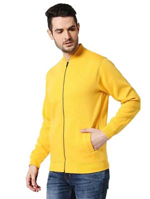yellow solid casual jacket - 17471256 - Standard Image - 2