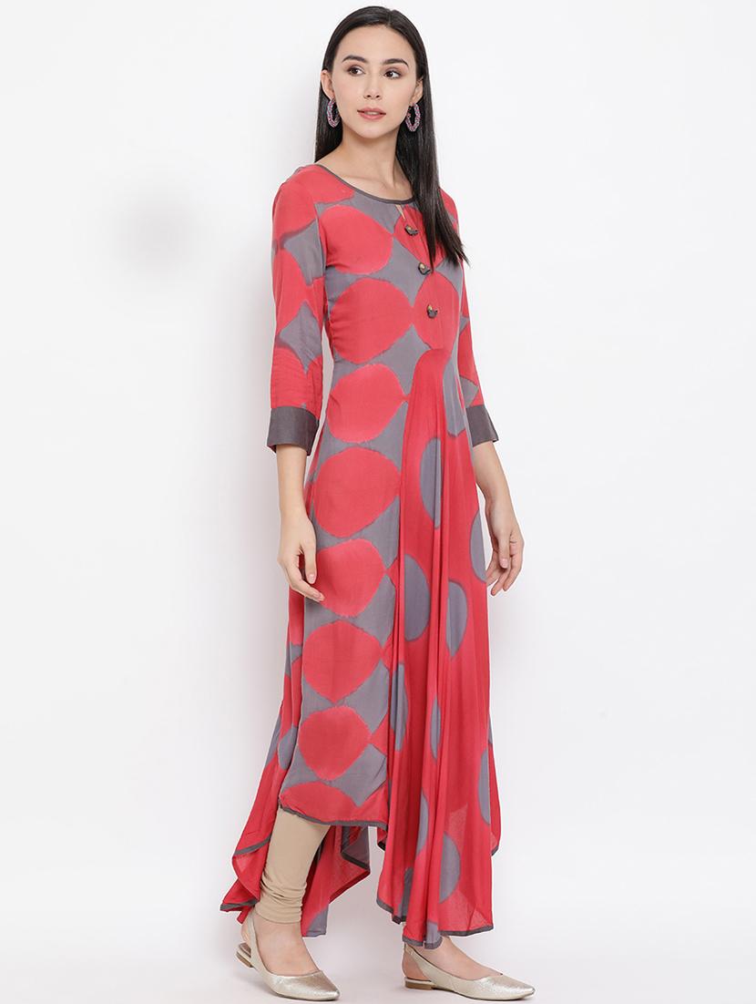 printed asymmetric kurta - 17471960 - Zoom Image - 3