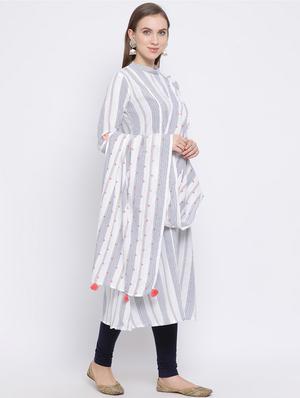 striped a-line kurta - 17471967 - Standard Image - 3