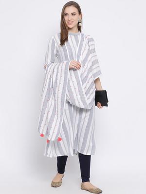 striped a-line kurta - 17471967 - Standard Image - 5