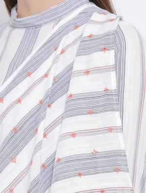 striped a-line kurta - 17471967 - Standard Image - 6