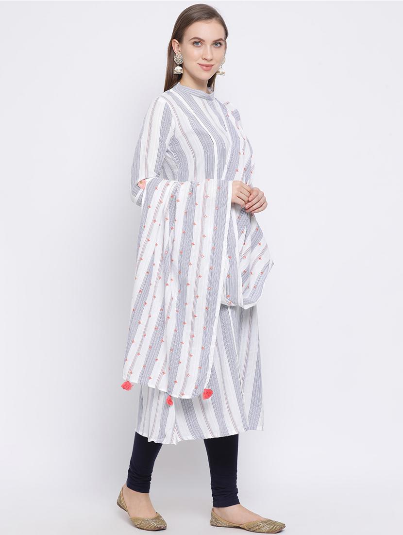striped a-line kurta - 17471967 - Zoom Image - 3