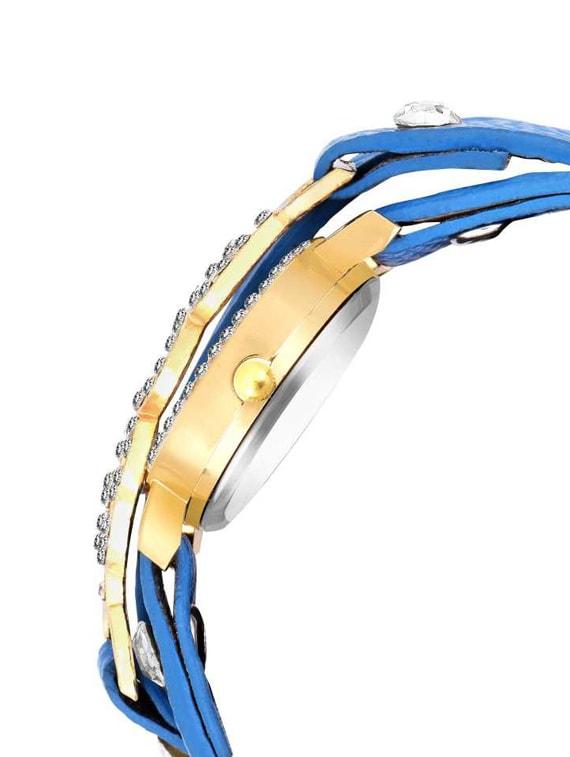 blue diamond studded love attractive bracelet watch for girls women watch analog watch - for girls - 17472047 - Zoom Image - 2