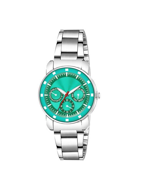 blue 820 steel stylish strap with attractive eye catchy sea green dial professional and casual wearb analog watch - for girls - 17472049 - Standard Image - 1
