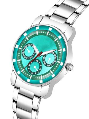 blue 820 steel stylish strap with attractive eye catchy sea green dial professional and casual wearb analog watch - for girls - 17472049 - Standard Image - 3