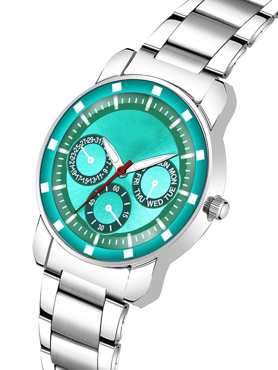 blue 820 steel stylish strap with attractive eye catchy sea green dial professional and casual wearb analog watch - for girls - 17472049 - Zoom Image - 3