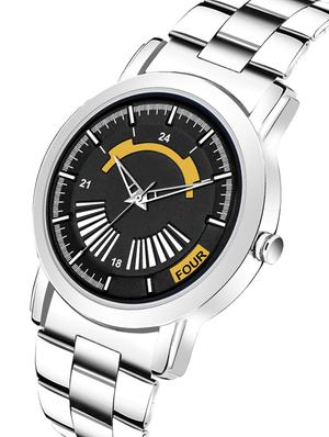 black 101 steel stylish strap with attractive eye catchy black dial professional and casual wear analog watch - for girls - 17472055 - Standard Image - 2