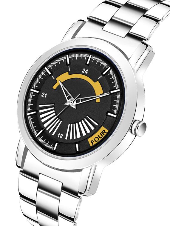 black 101 steel stylish strap with attractive eye catchy black dial professional and casual wear analog watch - for girls - 17472055 - Zoom Image - 2