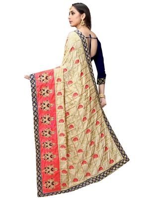 paisley embroidered saree with blouse - 17472116 - Standard Image - 2