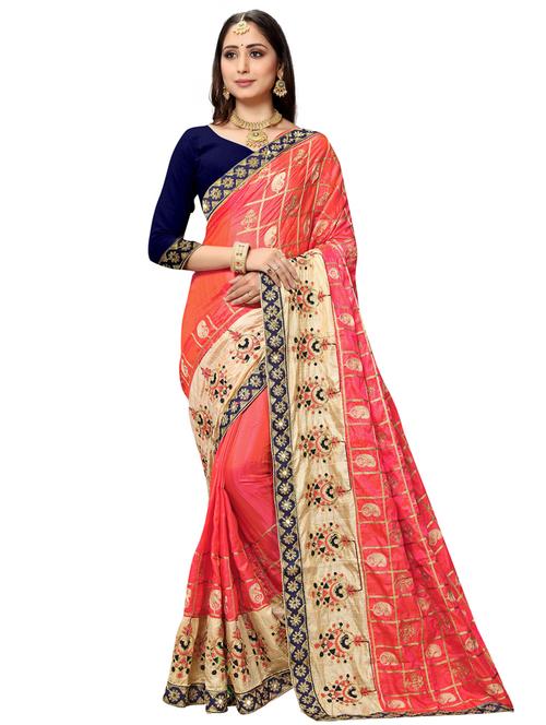 paisley embroidered saree with blouse - 17472134 - Standard Image - 1