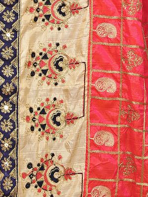paisley embroidered saree with blouse - 17472134 - Standard Image - 4