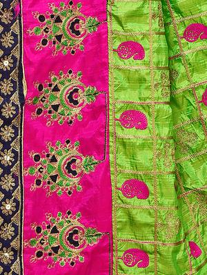 paisley embroidered saree with blouse - 17472146 - Standard Image - 4