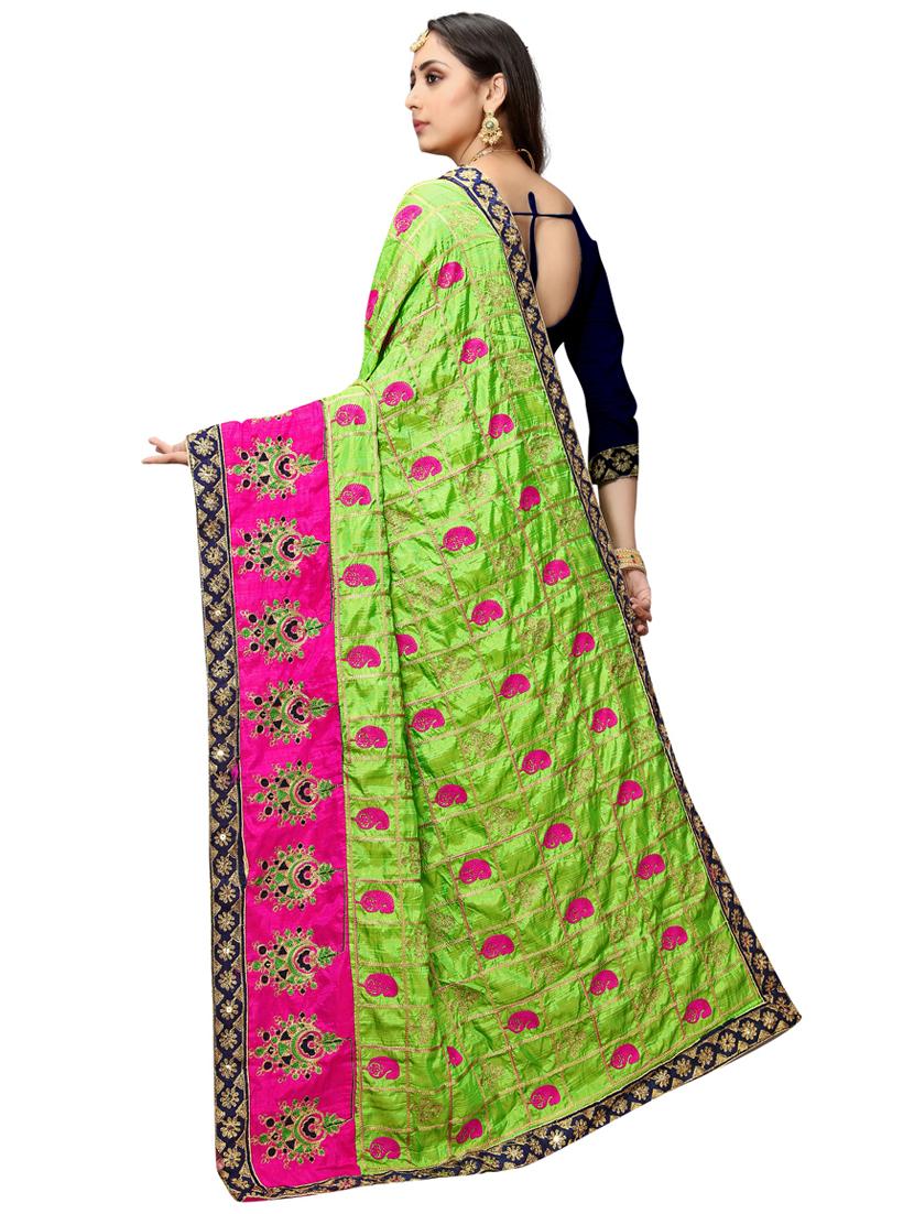 paisley embroidered saree with blouse - 17472146 - Zoom Image - 2