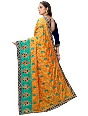 paisley embroidered saree with blouse - 17472276 - Standard Image - 2