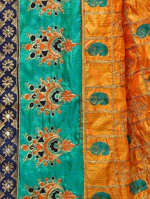 paisley embroidered saree with blouse - 17472276 - Standard Image - 4
