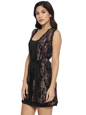 black polyester babydoll - 17472305 - Standard Image - 2