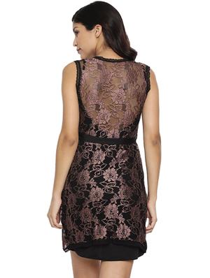 black polyester babydoll - 17472305 - Standard Image - 3