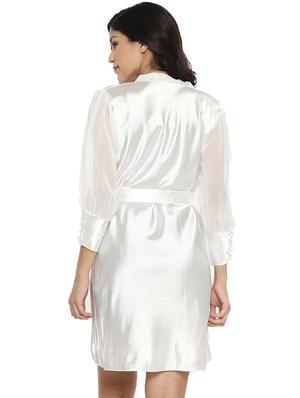 white polyester sleepwear robe - 17472306 - Standard Image - 3