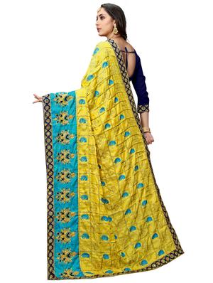 paisley embroidered saree with blouse - 17472322 - Standard Image - 2