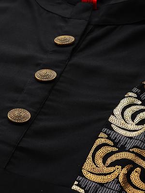 solid sequined straight kurta - 17472327 - Standard Image - 4