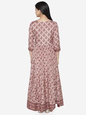 floral anarkali ethnic dress with dupatta - 17472331 - Standard Image - 4