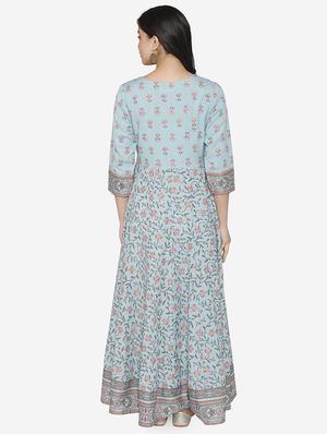 floral ethnic dress with dupatta - 17472336 - Standard Image - 4