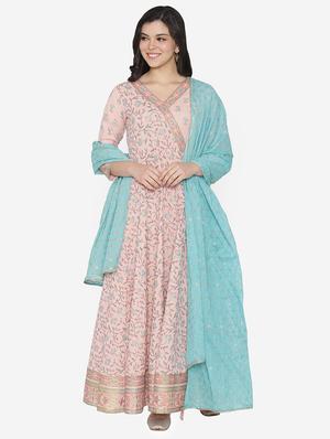 floral ethnic dress with dupatta - 17472338 - Standard Image - 3