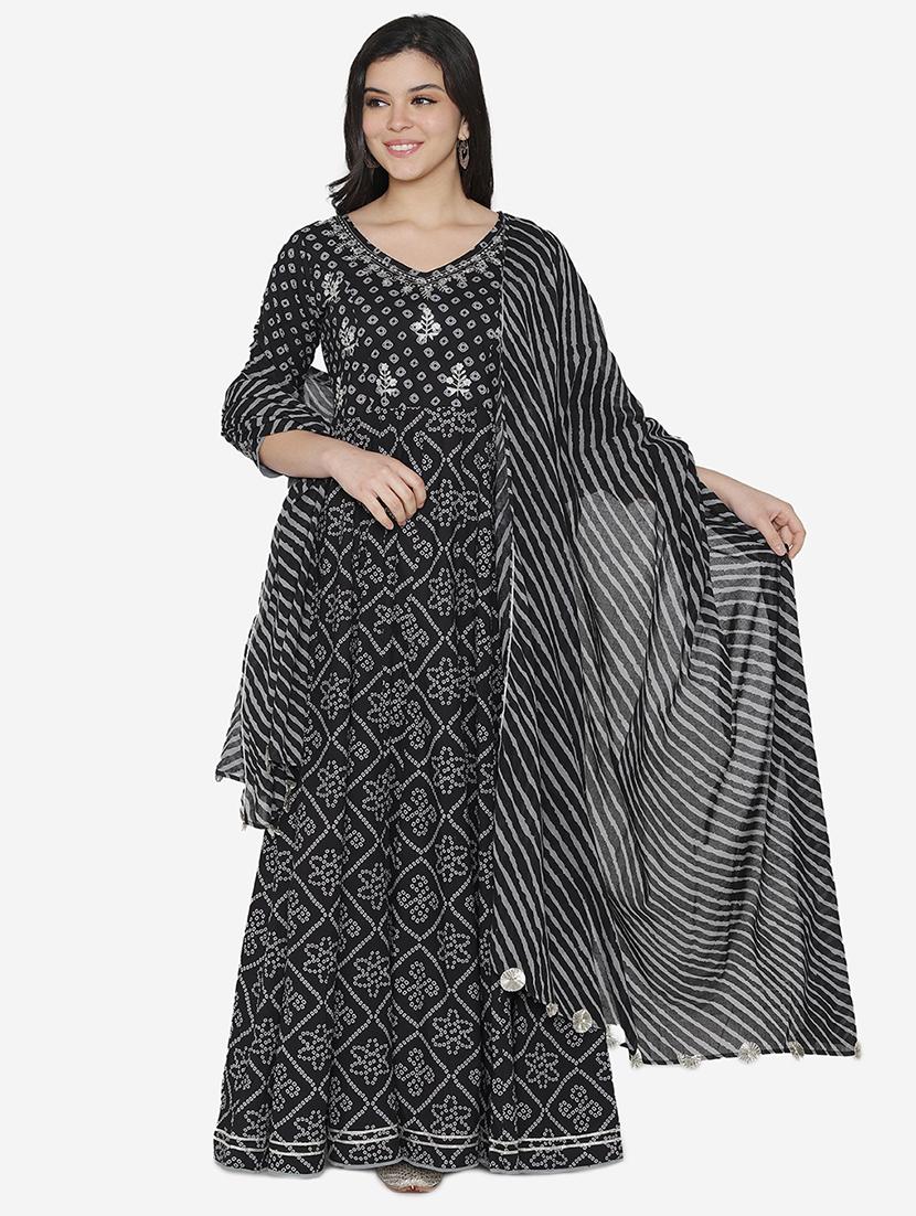 printed anarkali ethnic dress with dupatta - 17472344 - Zoom Image - 1