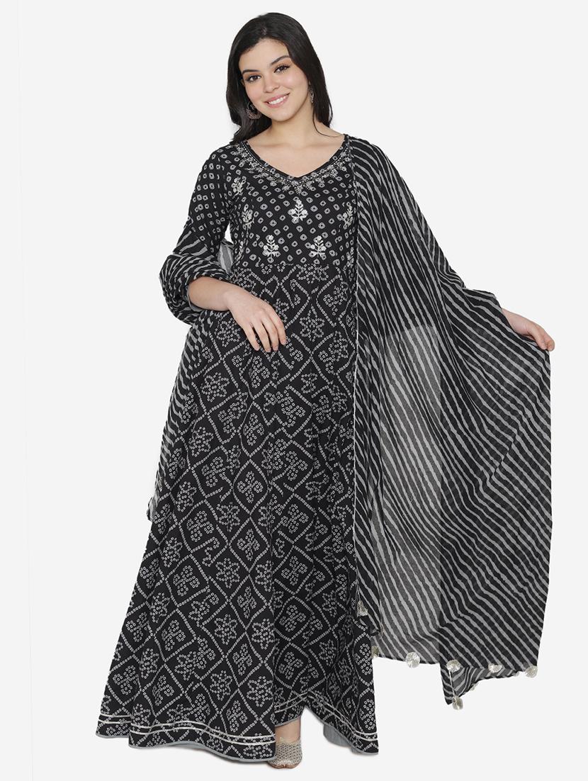 printed anarkali ethnic dress with dupatta - 17472344 - Zoom Image - 3