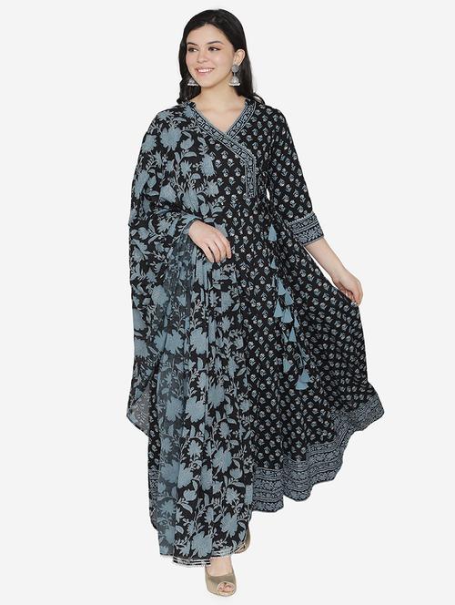 printed anarkali ethnic dress with dupatta - 17472346 - Very Small Image - 1