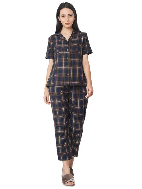 green cotton pyjama nightwear set - 17472450 - Standard Image - 1