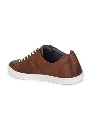 tan leather lace up sneakers - 17472458 - Standard Image - 3