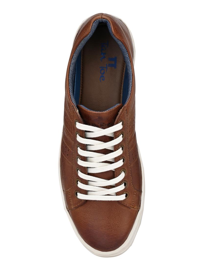 tan leather lace up sneakers - 17472458 - Zoom Image - 4