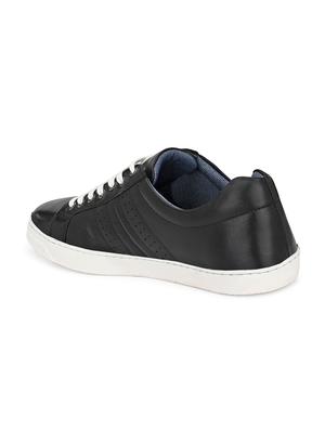 black leather lace up sneakers - 17472459 - Standard Image - 3
