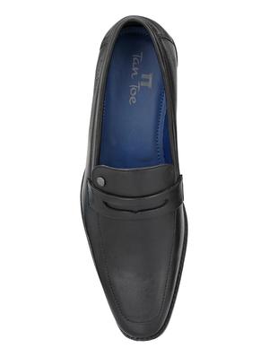black leather slip on oxfords - 17472468 - Standard Image - 4
