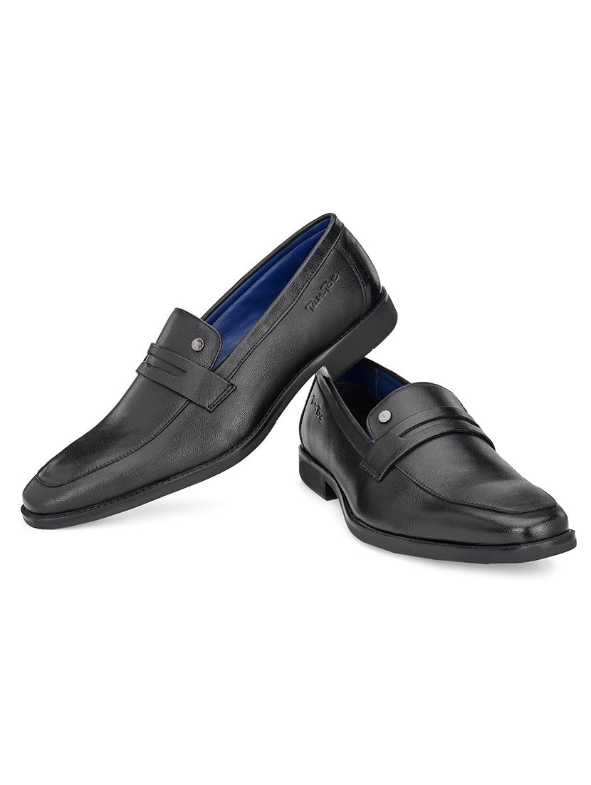 black leather slip on oxfords - 17472468 - Zoom Image - 2