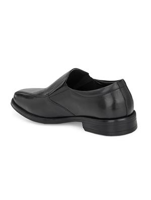 black leather slip on oxfords - 17472470 - Standard Image - 3