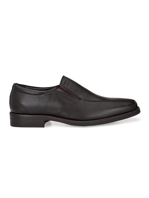 brown leather slip on oxfords - 17472473 - Standard Image - 1