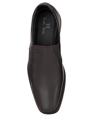 brown leather slip on oxfords - 17472473 - Standard Image - 4
