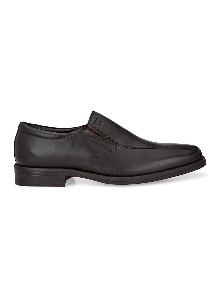 brown leather slip on oxfords - 17472473 - Zoom Image - 1