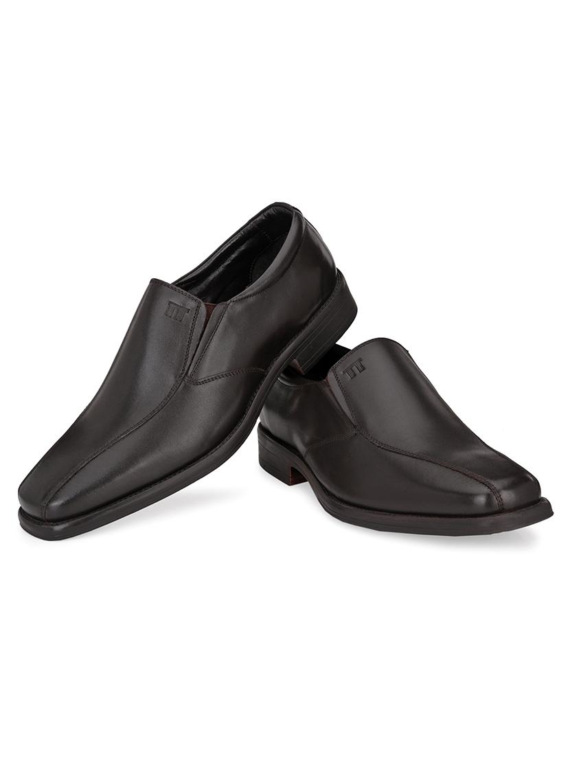 brown leather slip on oxfords - 17472473 - Zoom Image - 2