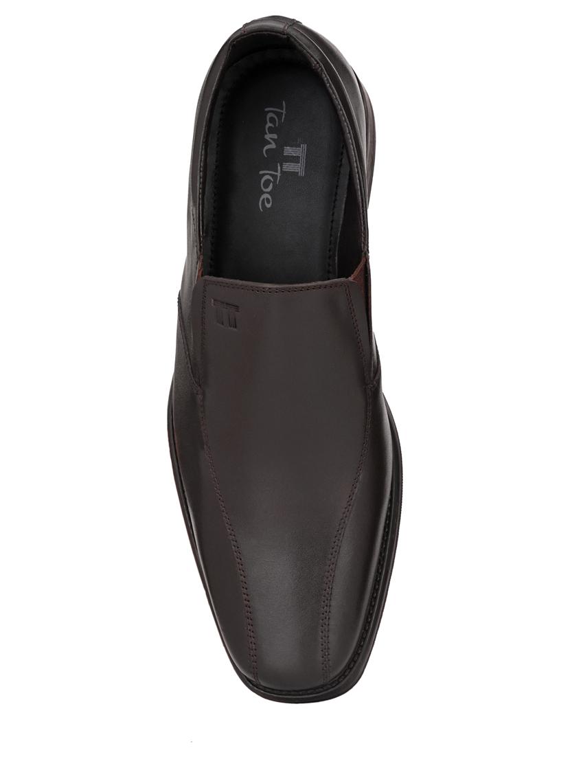 brown leather slip on oxfords - 17472473 - Zoom Image - 4