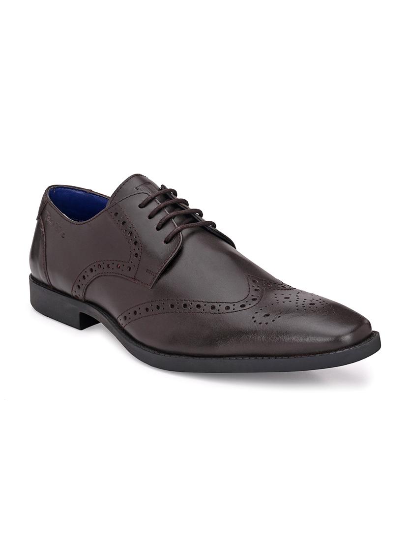 brown leather laceup oxfords - 17472475 - Zoom Image - 3