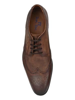 brown leather laceup oxfords - 17472477 - Standard Image - 4