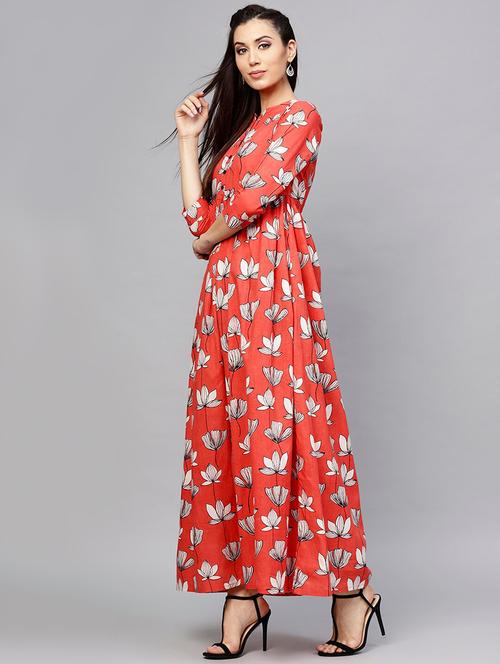 red cotton maxi dress - 17472685 - Very Small Image - 1