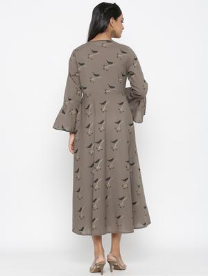 printed flared ethnic dress - 17472713 - Standard Image - 3