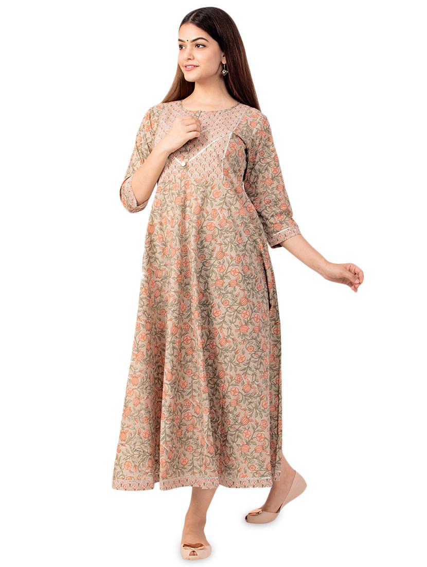 printed flared kurta - 17472714 - Zoom Image - 2